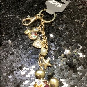 Disney Gold Charm Bag/Key Charm with Multicolor Accents